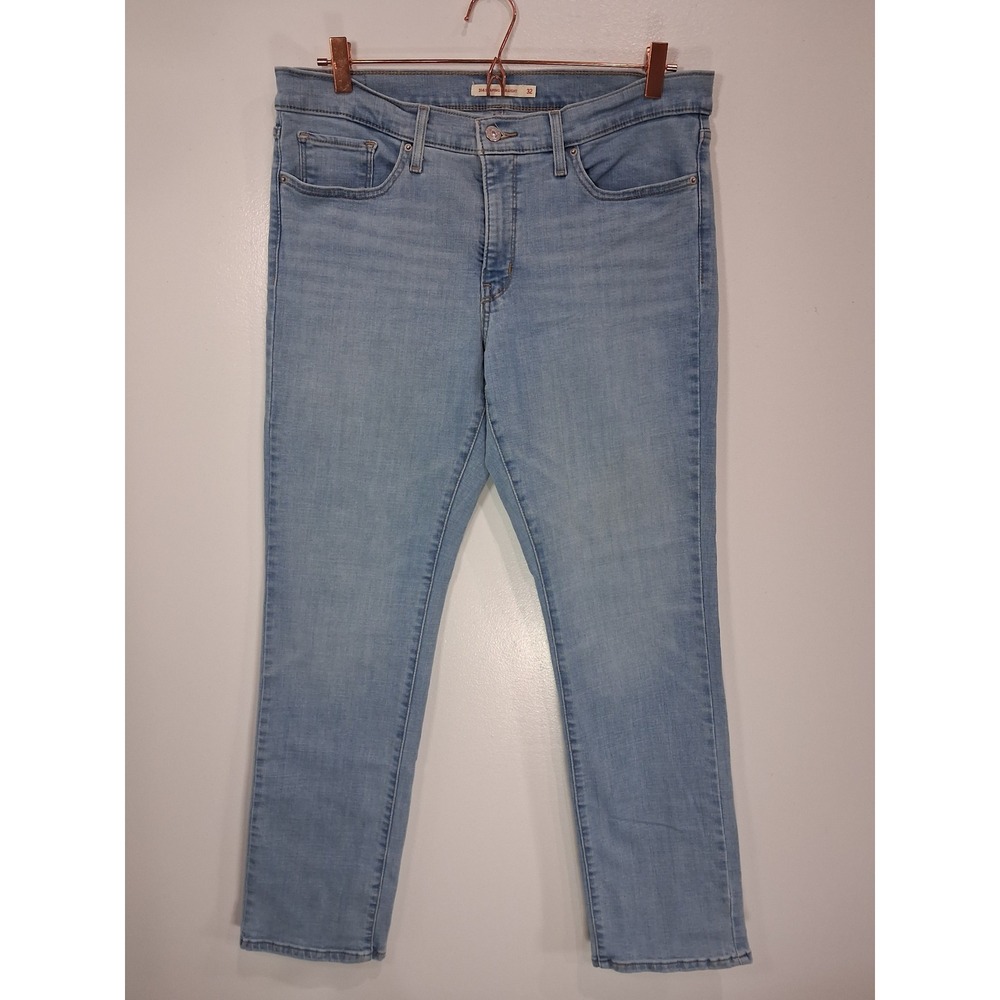 Levis 314 Shaping Straight Jeans Womens 32 Light Wash Blue Denim Mid Rise